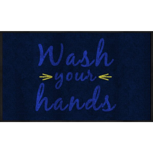 Colorstar Message Mat, Wash Your Hands 3' x 5', Smooth Backing backing 3017378-825135140